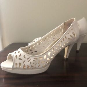 BRAND NEW MARIPE HIGH HEEL STILETTOS PEEP TOE LEATHER SLIP-ON CUTOUT DESIGN SHOE